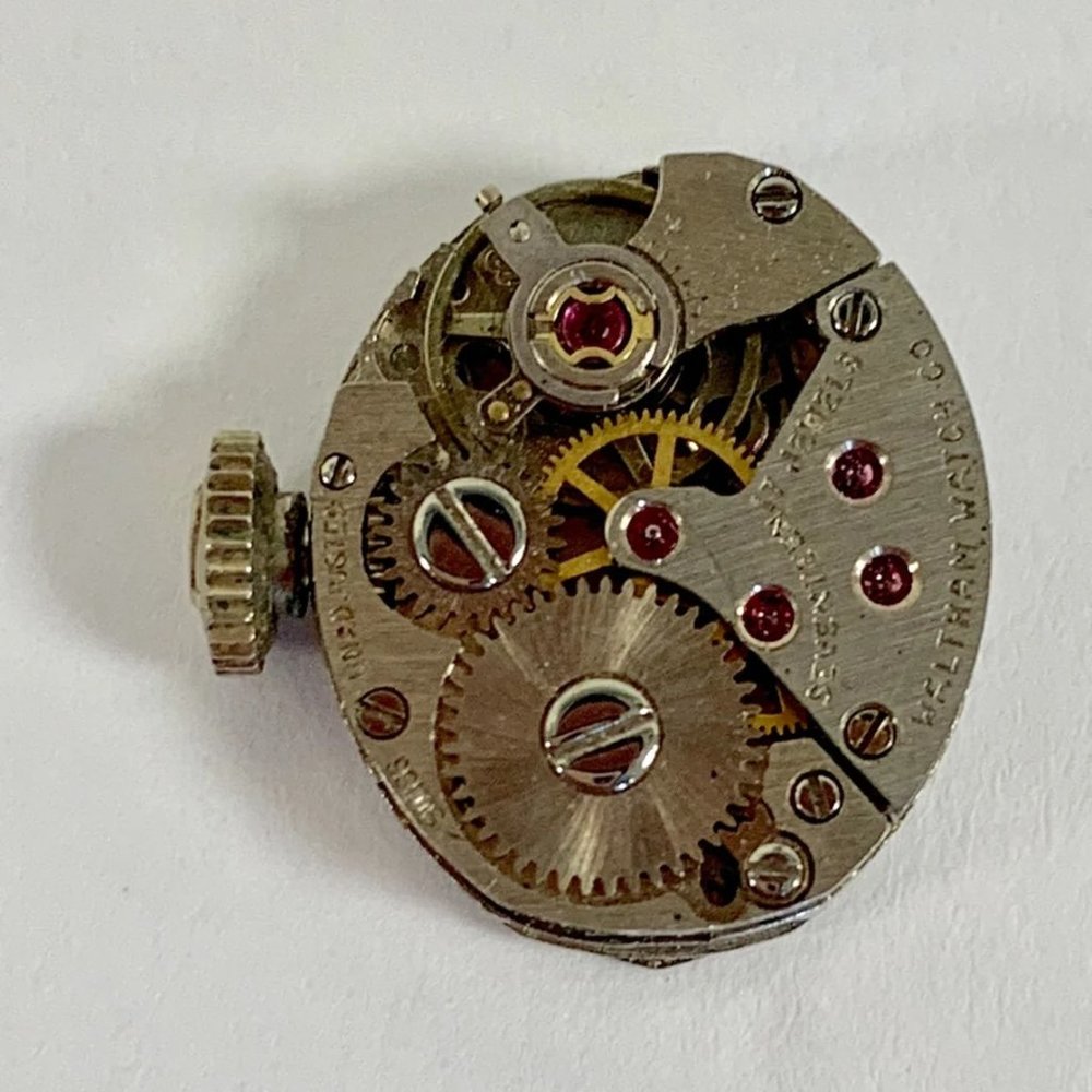 Vintage Estate Waltham 17 Jewels Hand Winding Silver Dial Watch for Parts